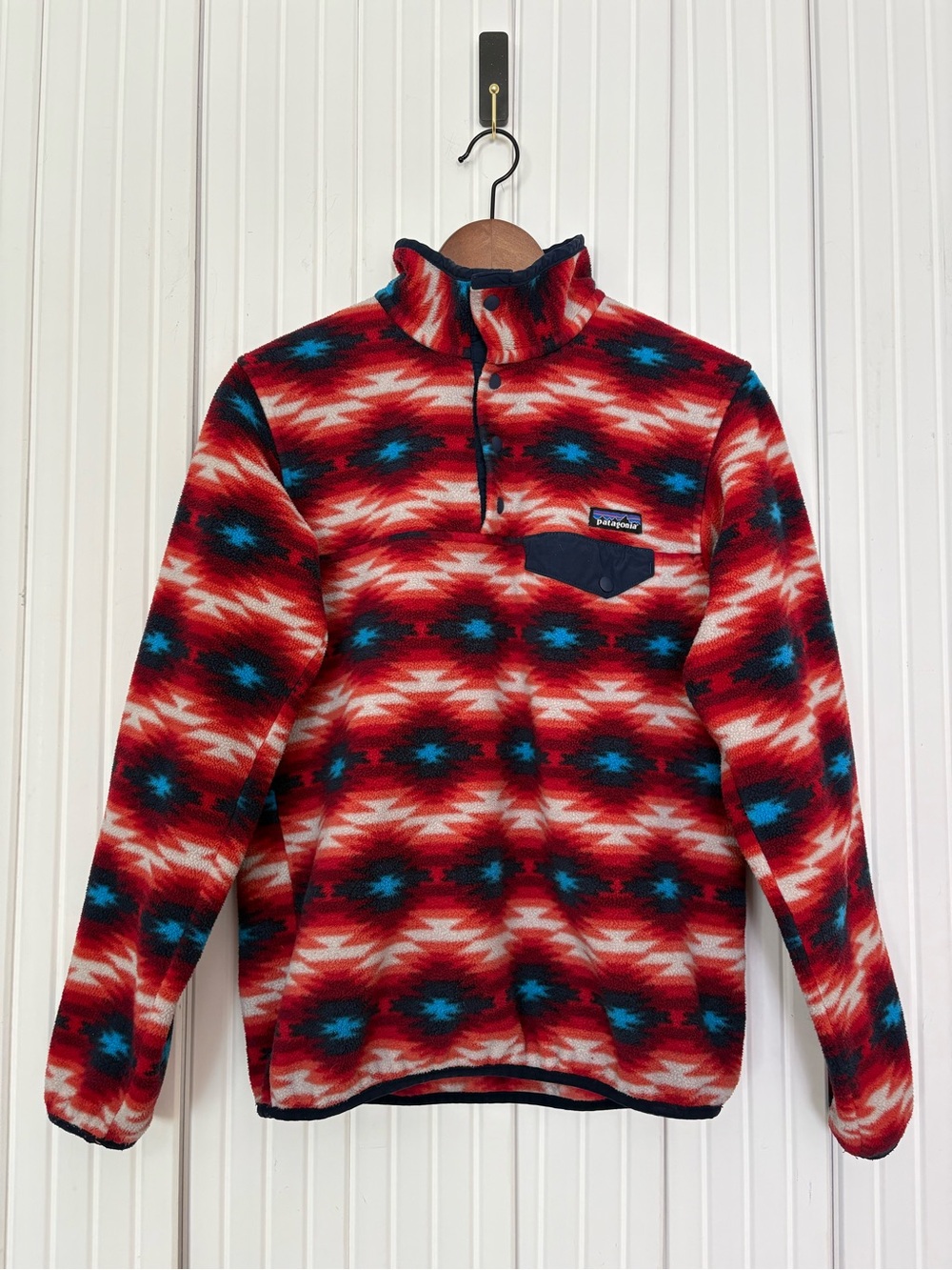 Patagonia Synchilla Womens M Fleece Aztec Print Layer Outdoor Hiking Gorpcore